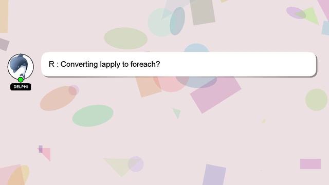 R : Converting lapply to foreach? смотреть онлайн