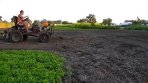Фрезерование огорода мотоблоком на навеске минитрактора