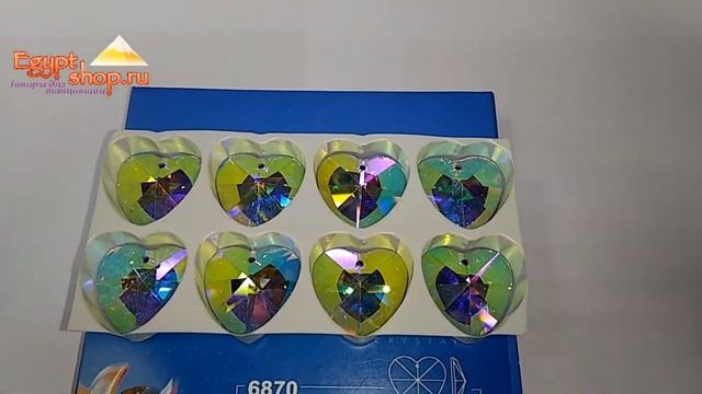Пришивные стразы Сердце Crystal AB 28мм Egyptshop смотреть онлайн