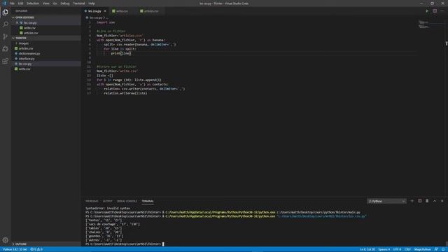 Python : Les fichiers CSV смотреть онлайн