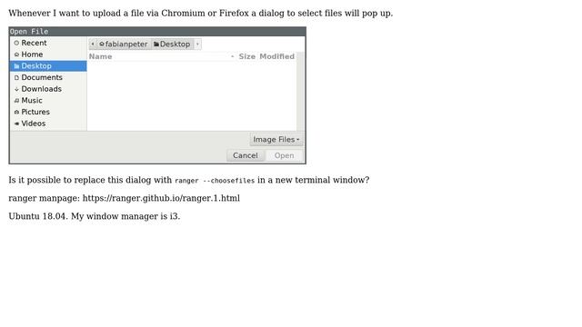 Ubuntu: Replace open file dialog with ranger смотреть онлайн