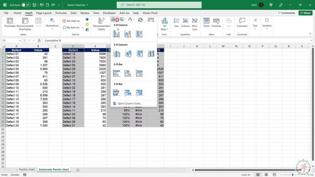 Automate Pareto Chart in Excel | 80-20 Rule | Office 365 and Excel 2021 смотреть онлайн