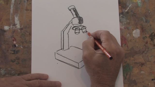 Drawing Basics : How To Draw A Microscope