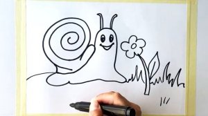 Улитка_ Видеоурок Как нарисовать улитку поэтапно. урок рисования для детей.