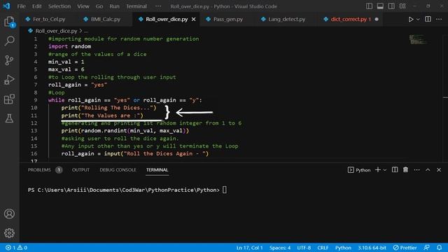 Python Roll Over Dice Program | Learn Python | Code Explain # 3 #python смотреть онлайн