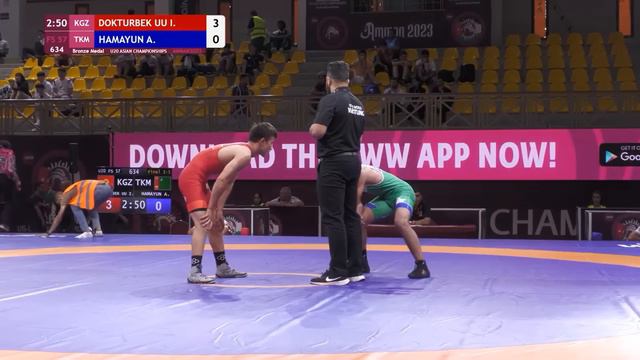 3-ОРУНГА: 57 КГ: ЮХАН ДОКТУРБЕК УУЛУ (КР) - АМИР ХАМАЮН (ТКМ). АЗИЯ ЧЕМПИОНАТЫ U 20 смотреть онлайн