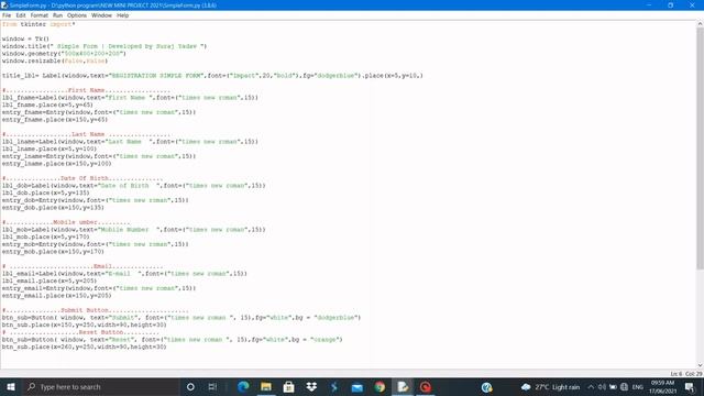 Part -1 How to Create a Simple Registration Form by Python Language #tkinter module смотреть онлайн