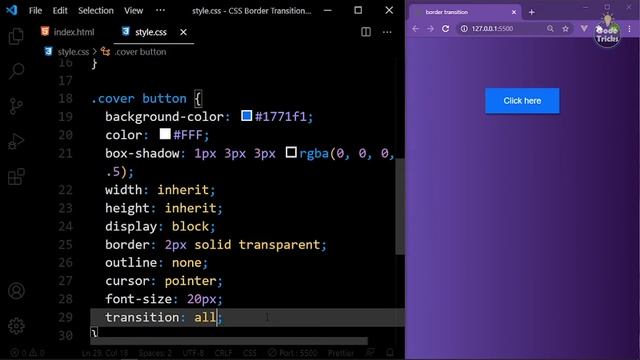 How to Create simple border transition by using CSS & HTML смотреть онлайн