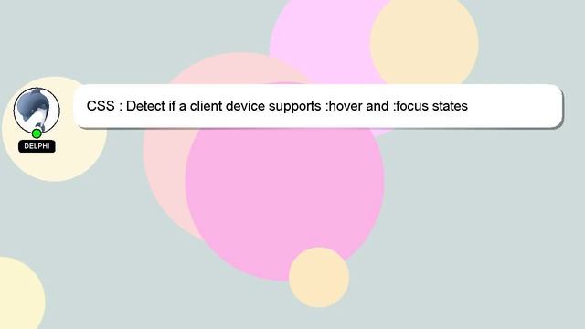 CSS : Detect if a client device supports :hover and :focus states смотреть онлайн