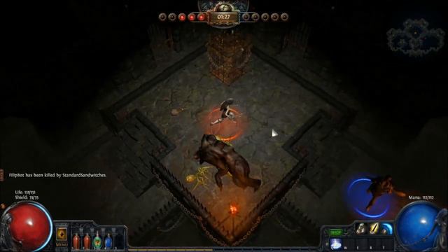lvl 5 Witch vs lvl 10 Marauder - Path of Exile 1.2 PvP смотреть онлайн
