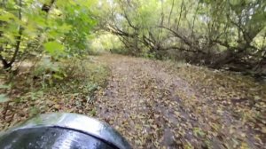 Мотоцикл Восход с двигателем от мотоблока на осенней покатушке по лужам и грязи