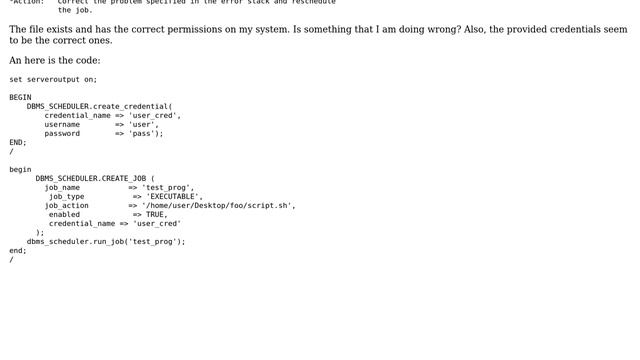 Cannot execute job that runs a shell script смотреть онлайн