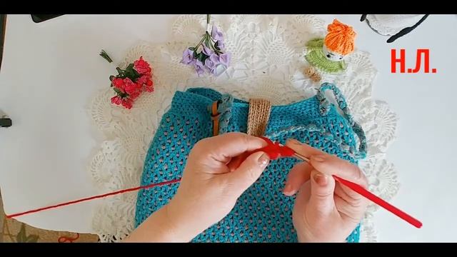 как связать ручки для сумки//ручки для вязаной сумки смотреть онлайн