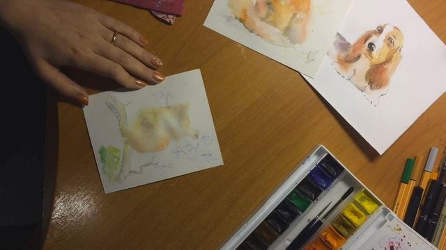 Акварель "Сова" DIY смотреть онлайн