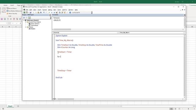 Calculate How Long Does It Takes For A Macro To Run using VBA смотреть онлайн