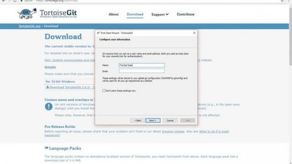 Installing Tortoise Git on windows 10 and simple clone and pull