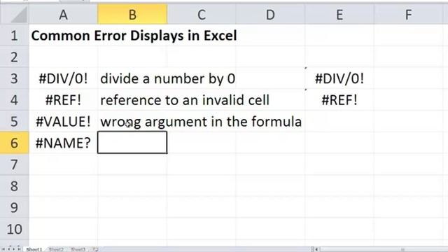 How to use Excel - Common Excel Errors - Microsoft Excel Tutorials смотреть онлайн