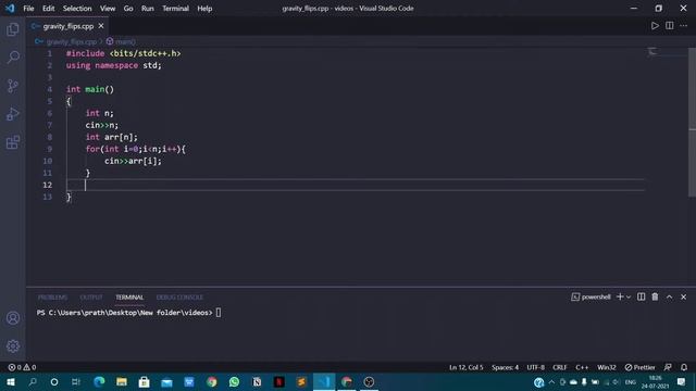 405A Gravity Flip codeforces problem in c++ | 405A - Gravity Flip | codeforces for beginners смотреть онлайн