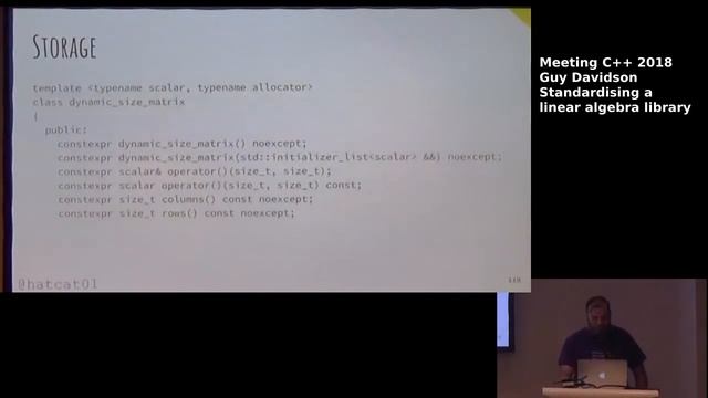 Standardizing a linear algebra library - Guy Davidson - Meeting C++ 2018 смотреть онлайн