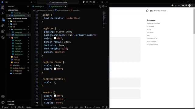 How To Create a Responsive Navbar with Sidebar using ReactJs | Step By Step Tutorial смотреть онлайн