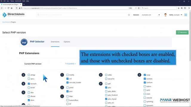 How to Enable or Disable PHP Extensions Using the CloudLinux Selector in DirectAdmin PAMIR WEBHOS смотреть онлайн