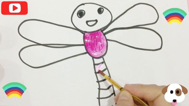 How to draw a dragonfly|Как нарисовать стрекозу| ड्रैगनफ्लाई कैसे आकर्षित करें смотреть онлайн