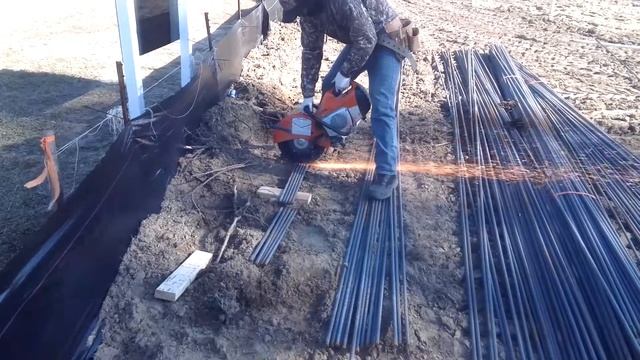 Cutting rebar with a cutoff saw part two смотреть онлайн