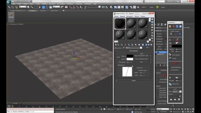 3Ds Max. Vertex Paint, Mix Map and Displacement -Basic Landscape Method. смотреть онлайн