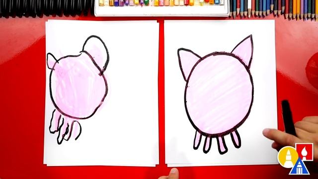 Drawing A Pig Using Shapes - Preschool смотреть онлайн