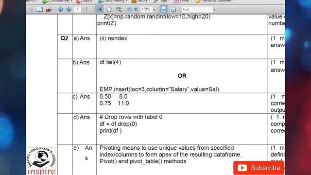 Informatics Practices Class 12_CBSE Sample Paper | Wrong Answer Solutions | Q2b Python смотреть онлайн