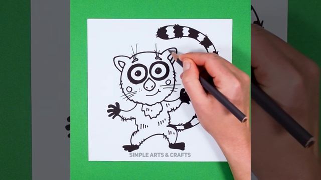 ? Lemur Drawing How To Draw A Lemur Simple Art Tutorial For Kids смотреть онлайн