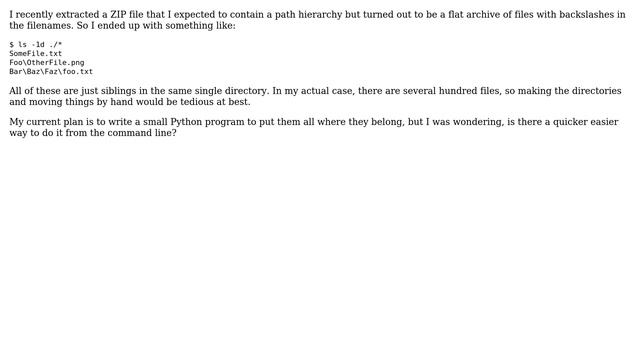 Apple: Converting filenames with embedded backslashes to directory tree смотреть онлайн