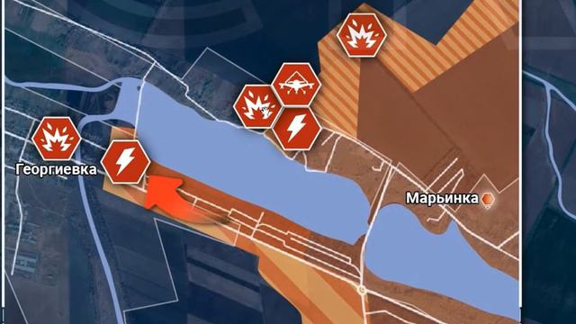 Продвижение в районе Марьинки к 10 февраля 2024 года (карта) смотреть онлайн