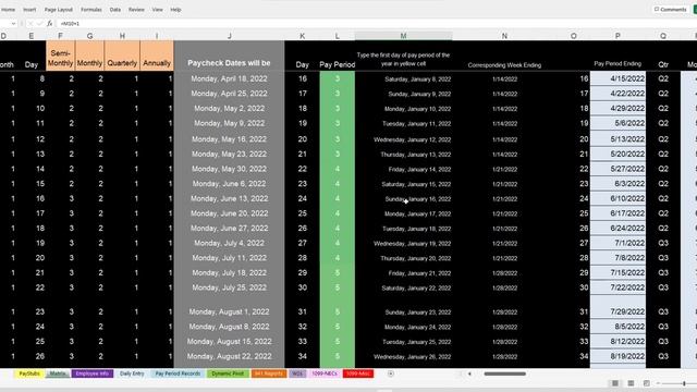 Payroll in Excel 2022 Tutorial: Pay Frequency, Paycheck Dates, Pay Periods setup and more! смотреть онлайн
