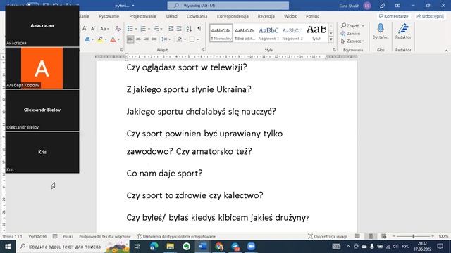 Спорт   занятие разговорного клуба 17 06 2022