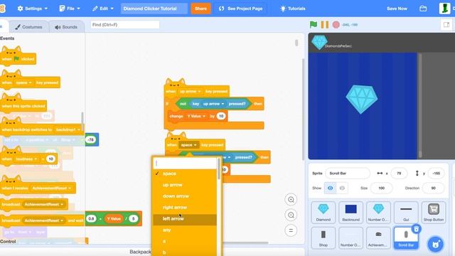 How to add a Scroll Bar To The Shop In Diamond Clicker Game In Scratch | Part 4 | Scratch Tutorial! смотреть онлайн