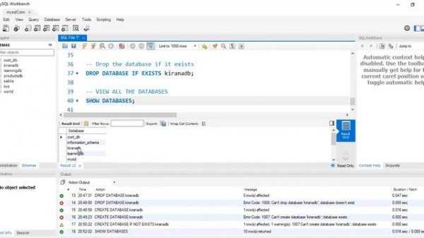 SQL-MySQL-Tutorials - MySQL WorkBench - Database Select Statement | Lesson 02