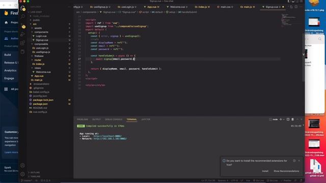 Vue.js - Chatroom projekt - Authentication Login & Signup & Error message - (41) смотреть онлайн