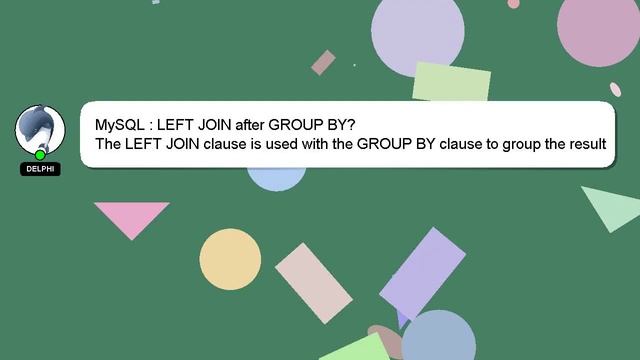 MySQL : LEFT JOIN after GROUP BY? смотреть онлайн
