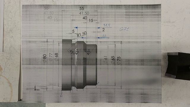 Цикл продольного-чернового точения G71 (снаружи) смотреть онлайн