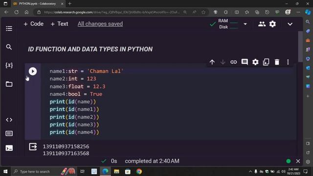 Id Function And Data Types in Python смотреть онлайн