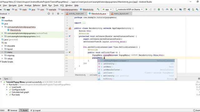 Tutorial 25: Popup Menu use in Android смотреть онлайн
