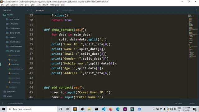 Contact Management System Project in Python with Source Code in HINDI | Best Code Creator смотреть онлайн