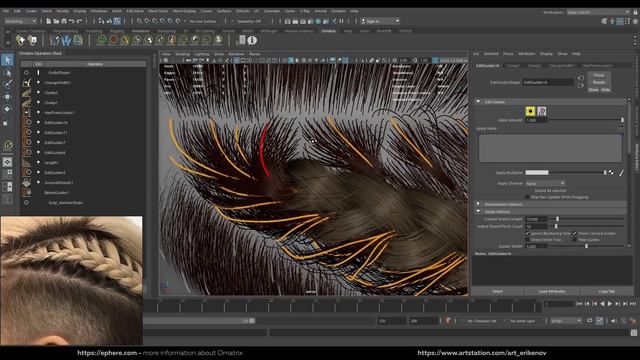 Создание женской прически с косой в Maya / Как зачесать гайды в косу / Timelapse / 3D / Ornatrix смотреть онлайн