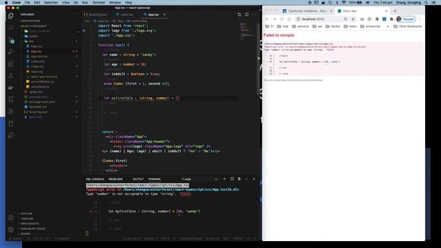 React using typescript for beginner part 2 basic types (chinese explain) смотреть онлайн