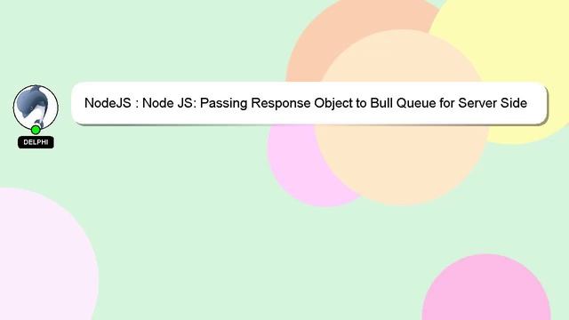 NodeJS : Node JS: Passing Response Object to Bull Queue for Server Side Events смотреть онлайн