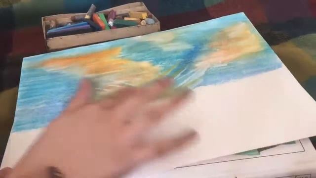 Рисуем СУХОЙ пастелью .... Закат ?! смотреть онлайн
