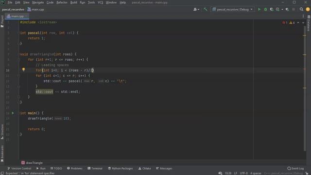 Calculating Pascal's Triangle using recursion in C++ смотреть онлайн