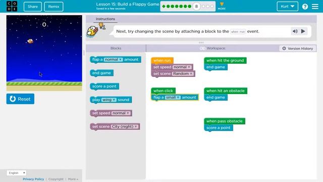 Build a Flappy Bird Game Lesson 15.8 Course C Tutorial with Answers смотреть онлайн