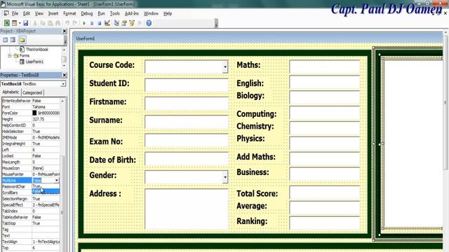 How to Create Student Record Data Entry Form in Excel using VBA - Part 1 of 3 смотреть онлайн